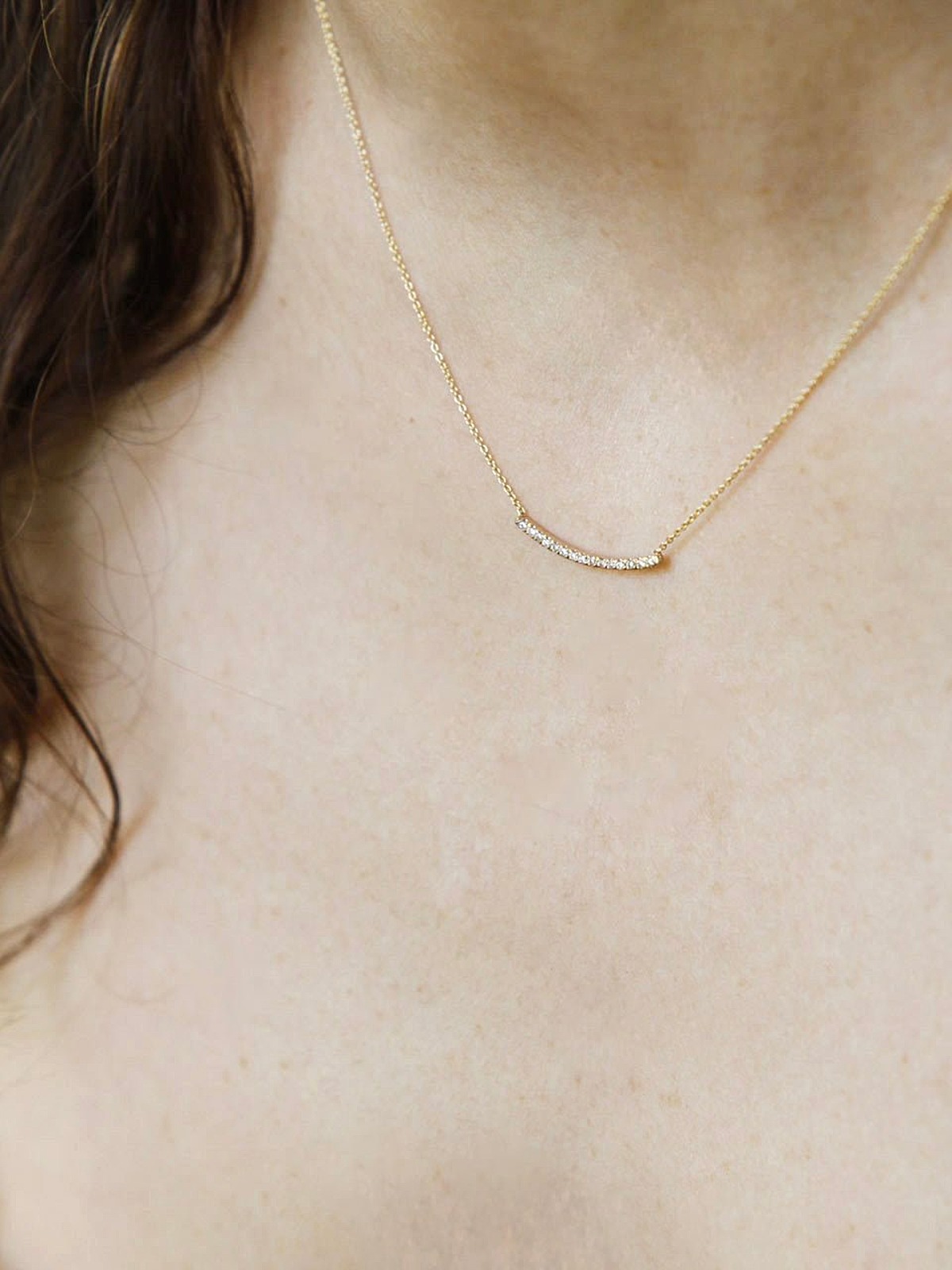 Axis Necklace with White Pavé Diamonds